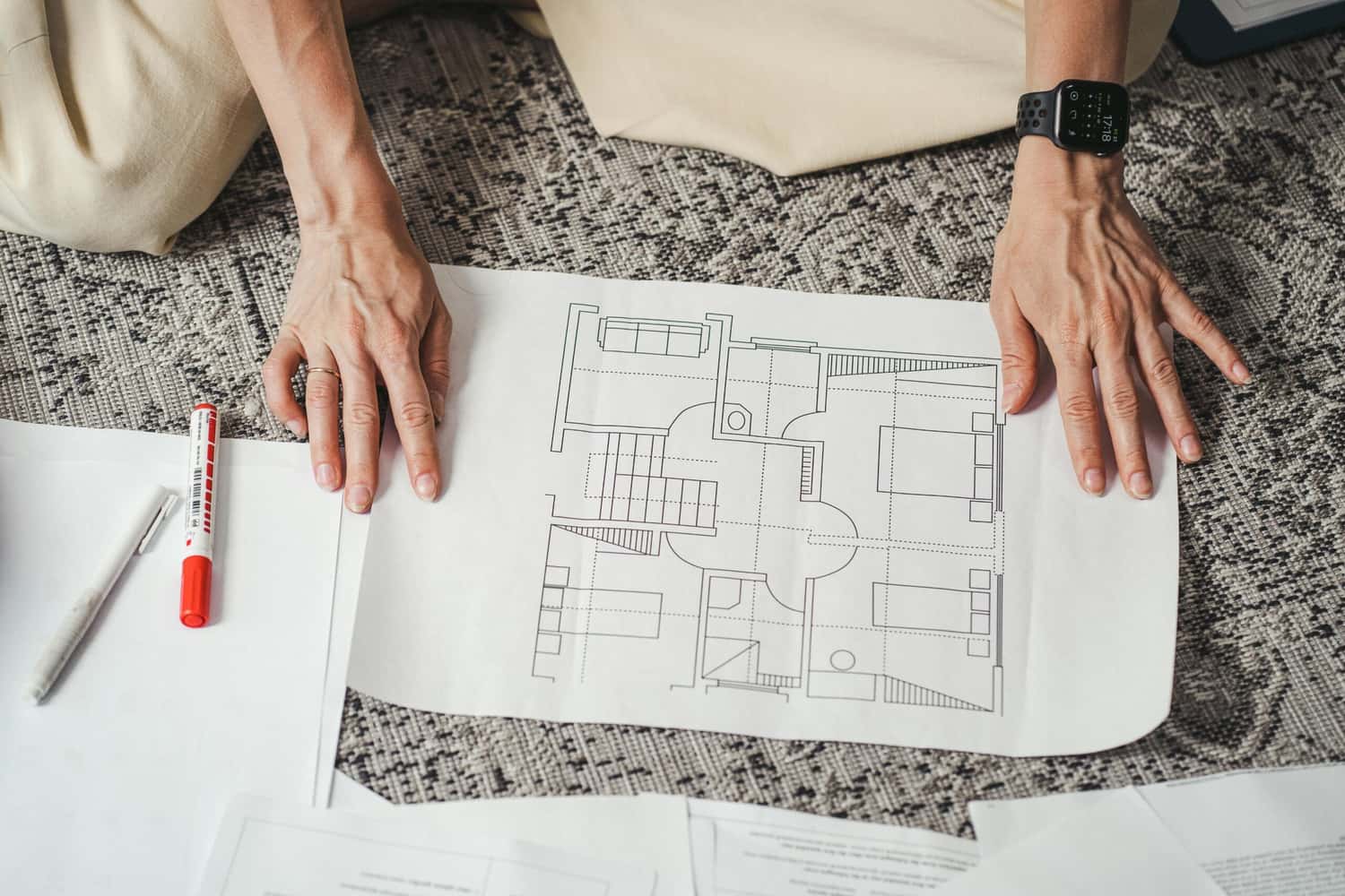Imagem ilustrativa sobre a planta de um apartamento.